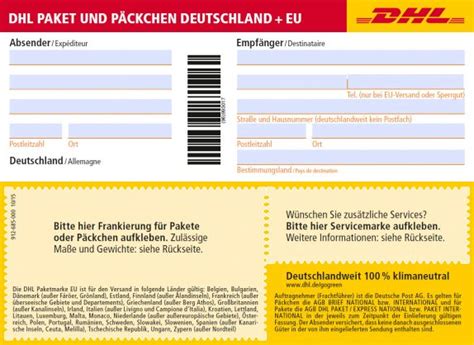 dhl pakete international versandschein.